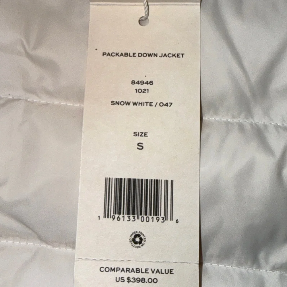 Tori Burch white Packable Down Jacket S